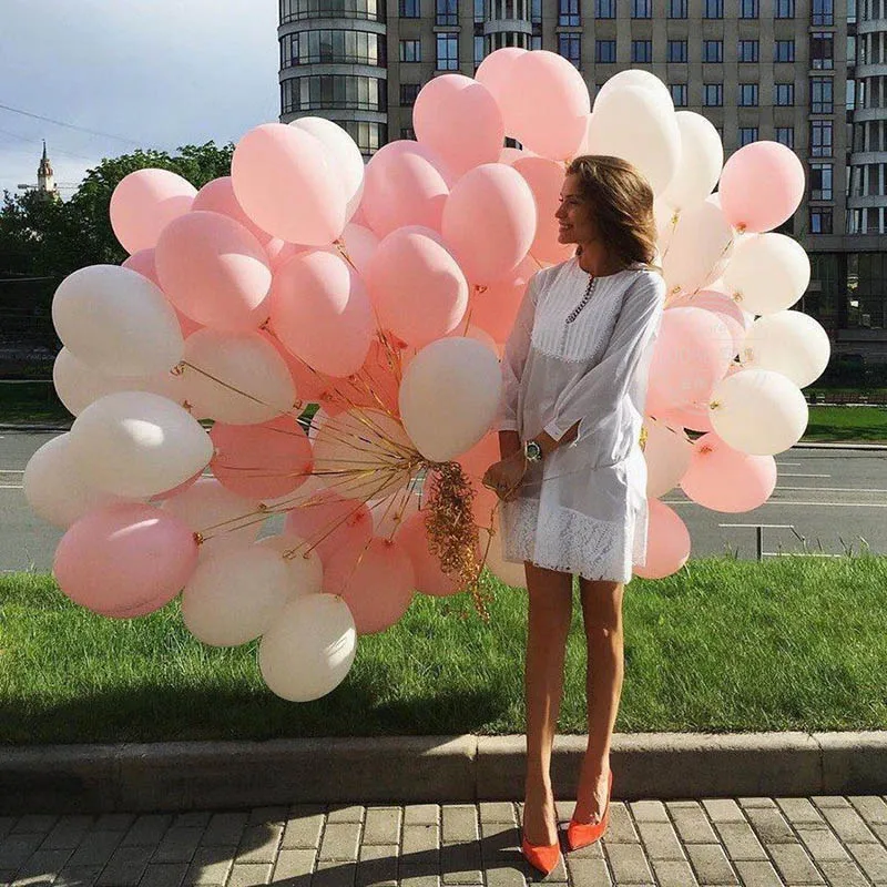 20 шт 10 дюймов розовые круглые латексные шарики для девочек и женщин с днем