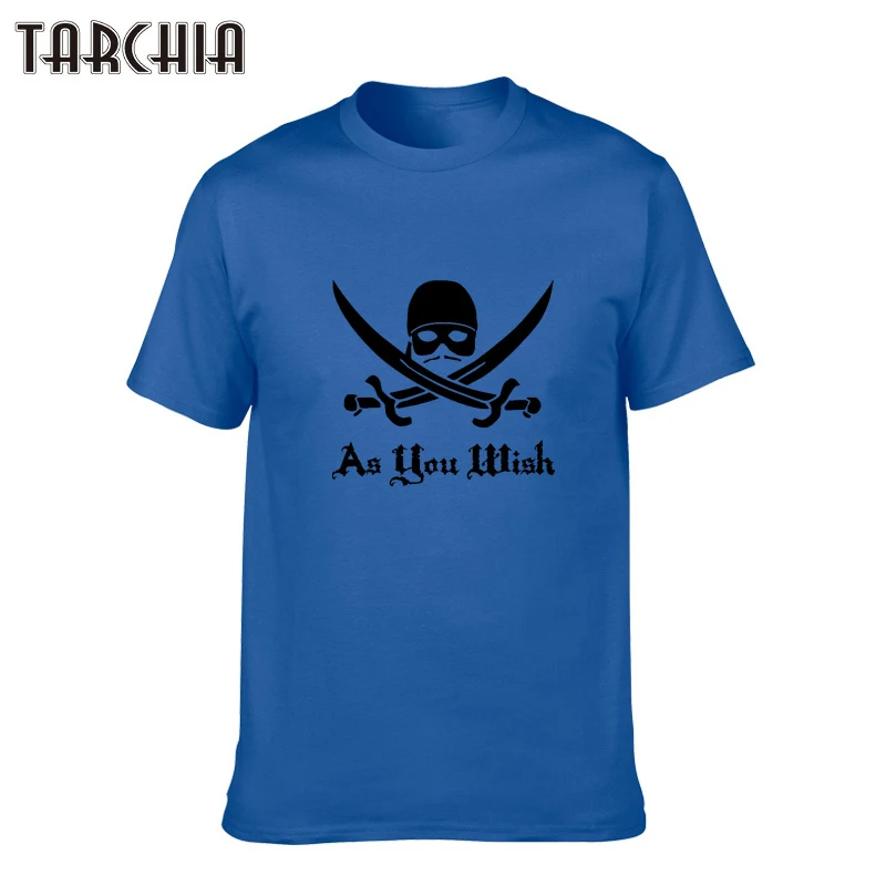 Футболка TARCHIA мужская с надписью AS YOU WISH хлопковая тенниска коротким рукавом