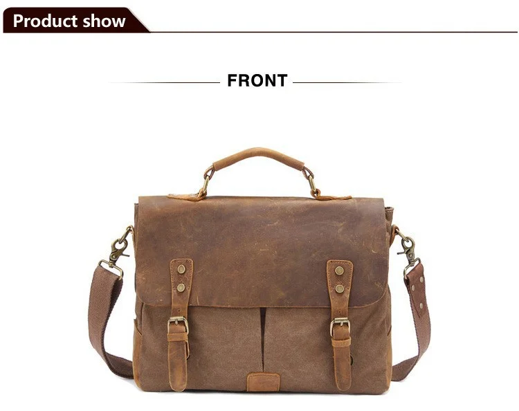 Мужская сумка-мессенджер, мужская сумка через плечо, портативный портфель, Мужская холщовая кожаная сумка почтальона, сумка-мессенджер для ноутбука, мужские сумки