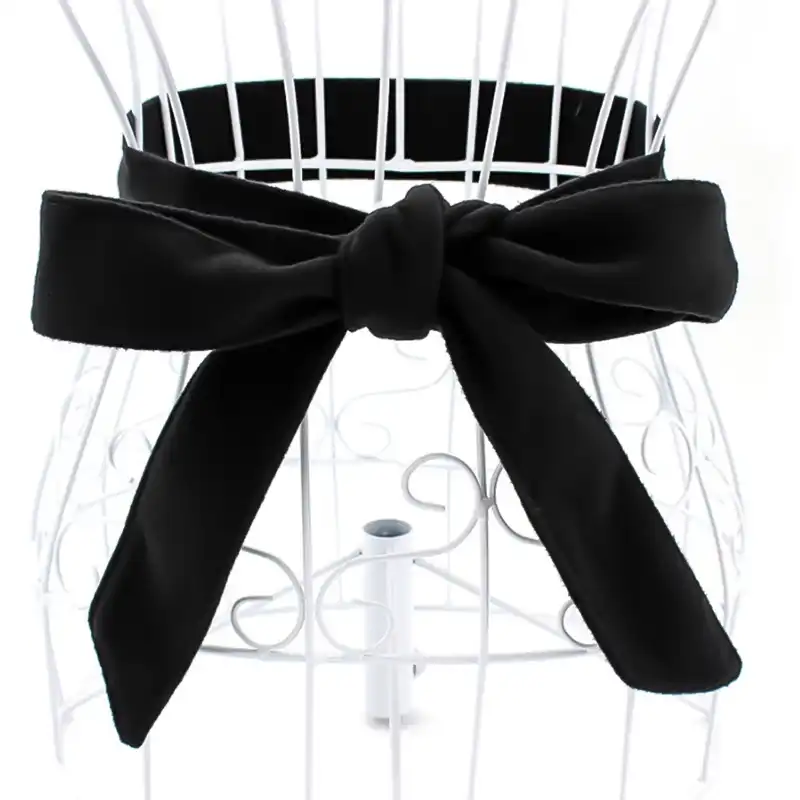 Black velvet tie belt Clearance