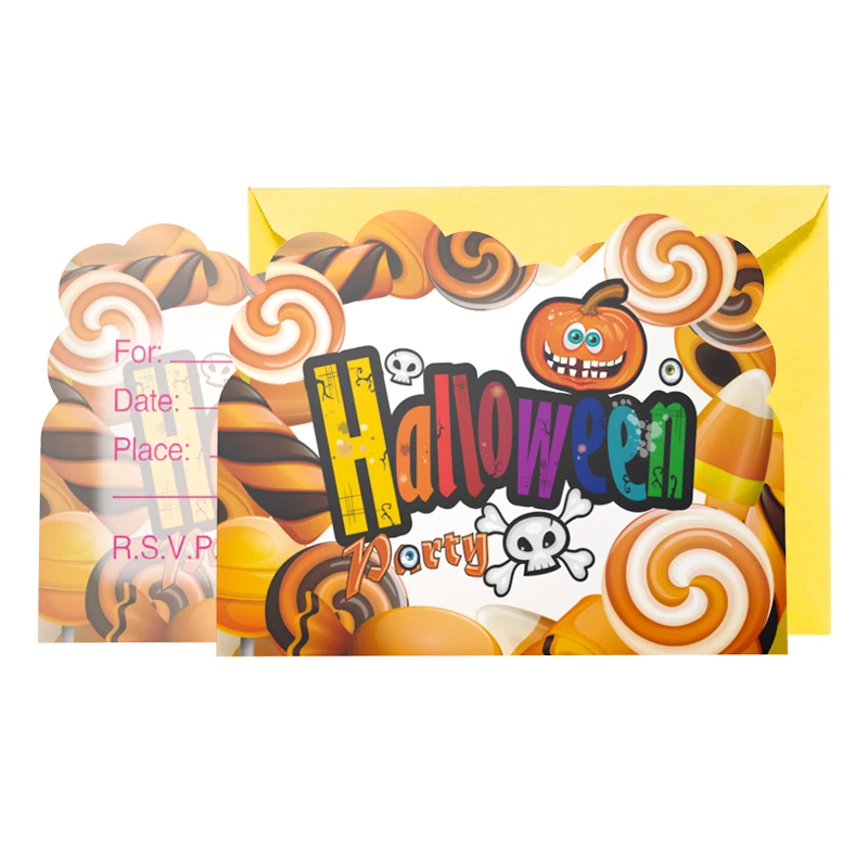 

6pcs/lot Invitation Card Halloween Kids Birthday party supply event party supplies party Decoration Set