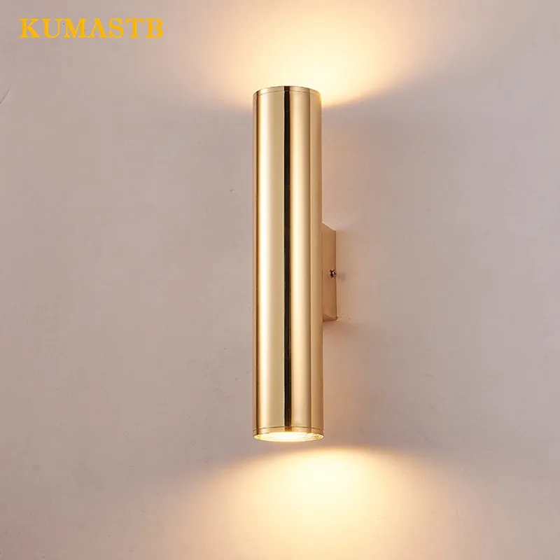 

Gold Aluminum Pipe Wall Lamps Vintage Industrial Metal Wall Sconce Loft Wall Light Fixture Living Room Aisle Bedside Lamp