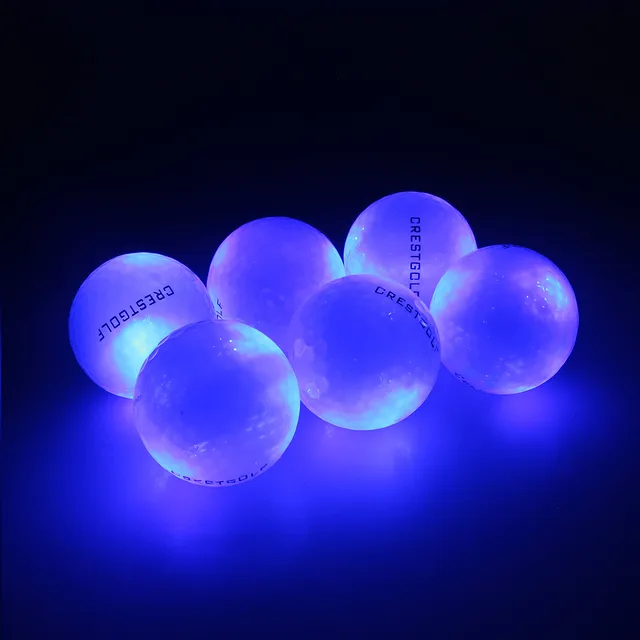 20pcs/Lot Crestgolf Flashing Glowing Golf Ball Night Glow Flash Light Up LED Golf Ball,Six Color (Updated Mixed Color Brighter) blue golf balls
