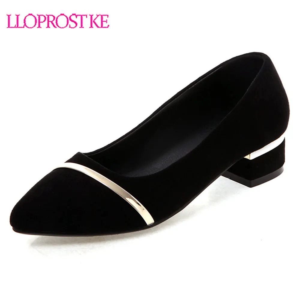 

Lloprost ke Thick Heel Shoes for Women Pointed toe Slip On Sweet Platform Pumps Spring Autumn New Dress Party Pumps Black H415