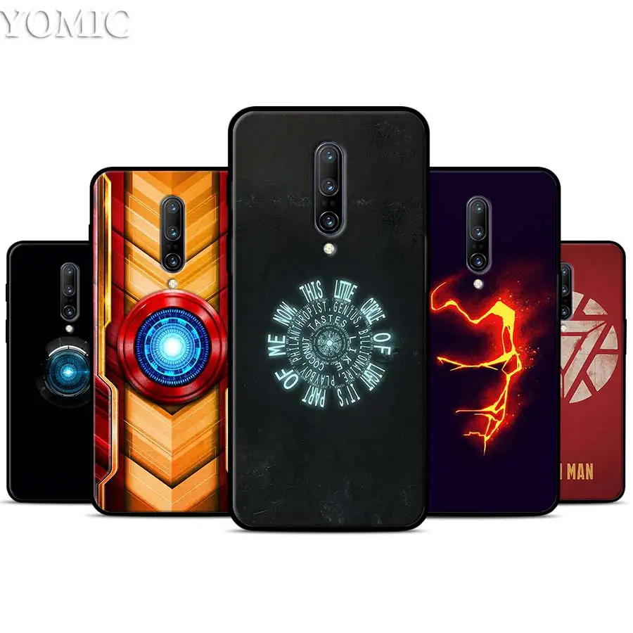 

Marvel Cool Iron Man Silicone Case for Oneplus 7 7Pro 5T 6 6T Black Soft Case for Oneplus 7 7 Pro TPU Phone Cover