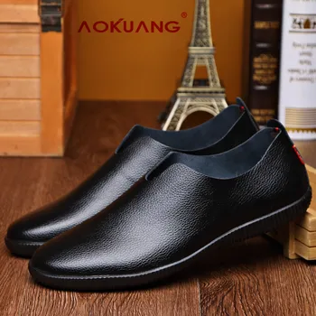 

Men'S Casual Genuine Leather Cow Leather Light Solid Driving Business Shoes Round Head Loafers Asakuchi Breathable Rubber Shoes