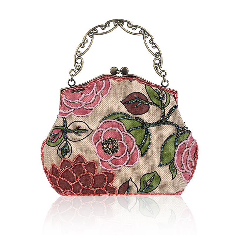 

Women bags Handmade retro handbags women's evening party Female bag retro clan style mom bag yellow red purple green blue black