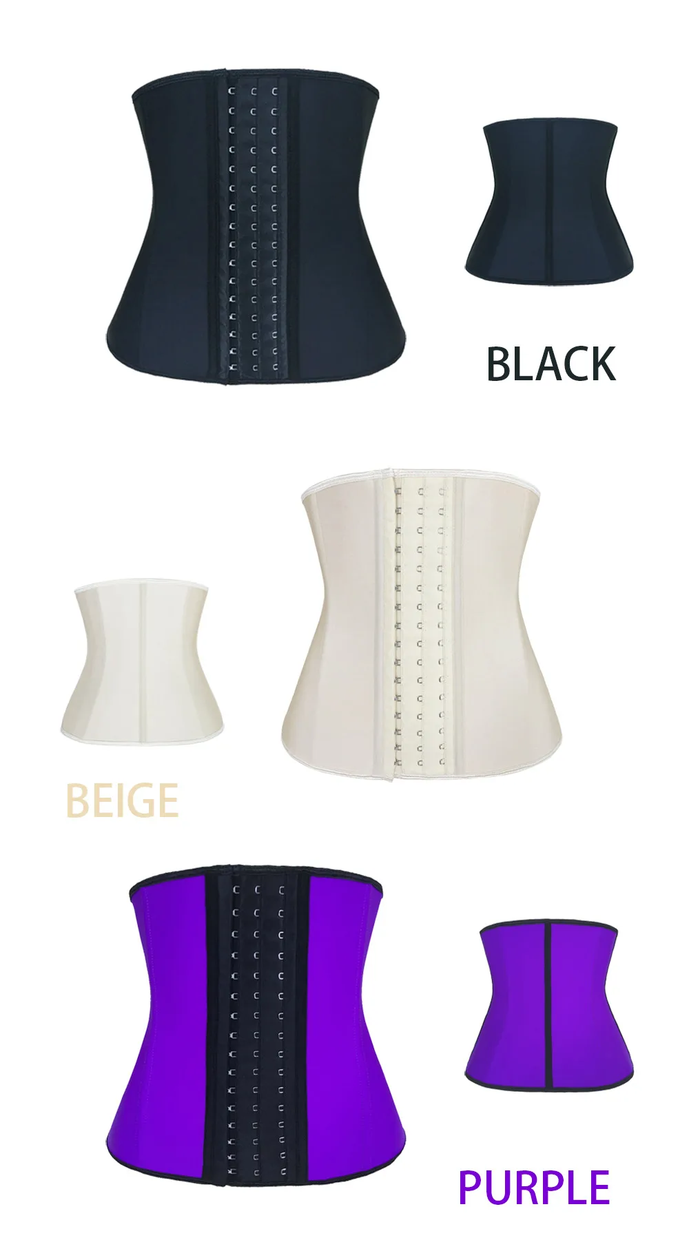 NB1066-Atbuty Latex Waist Trainer Plus Size Corset Women's 9 Steel Boned Workout Waist Cincher Underbust Body Shapewear Girdle (7)