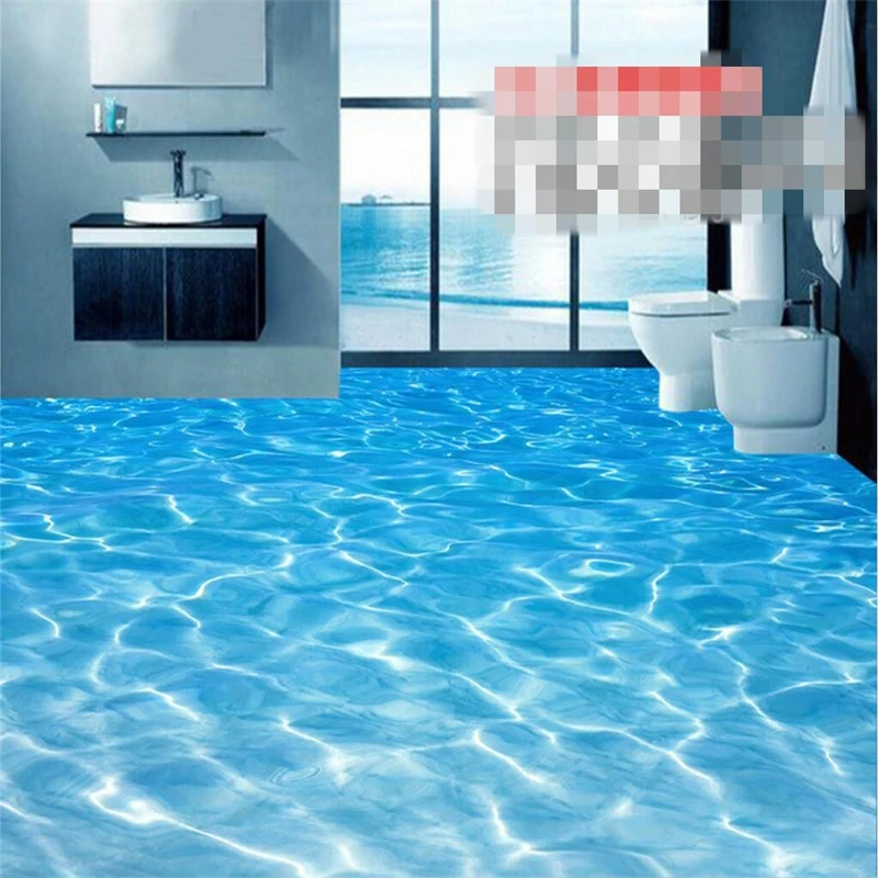 3D напольное покрытие beibehang из ПВХ с пользовательским фото морская вода волнистый