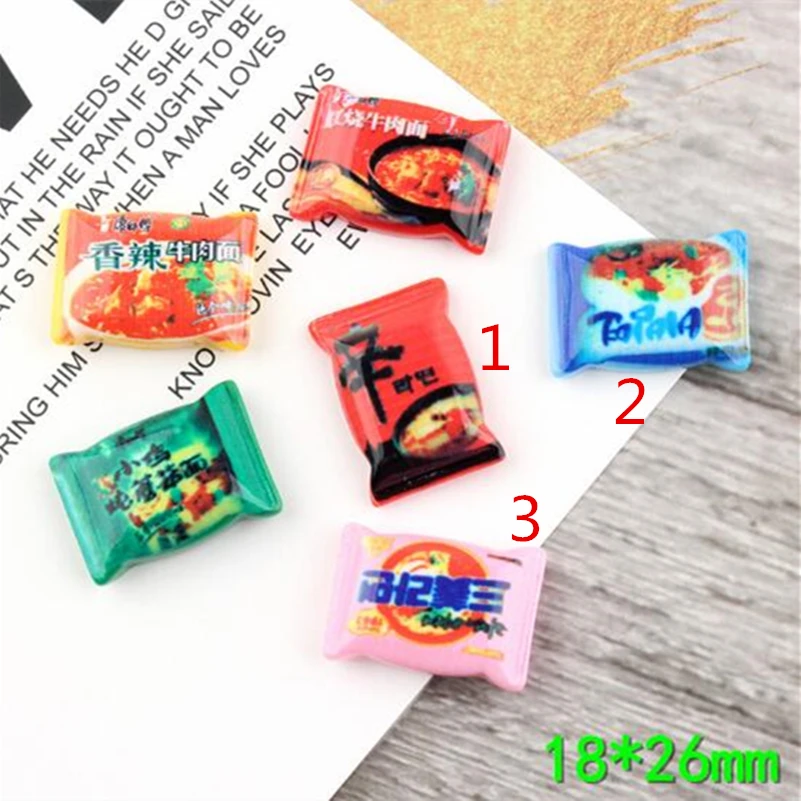 

Tanduzi 100pcs Wholesale Korea Kawaii Flatback Resin Cabochons Simulation Food Instant Noodles DIY Home Decoration Resin Crafts