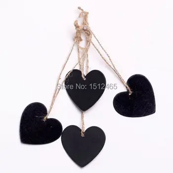 

50pcs/lot 6.5*6cm Mini Heart Chalkboard Blackboard With String Label Tags Christmas Place Card HB06-50