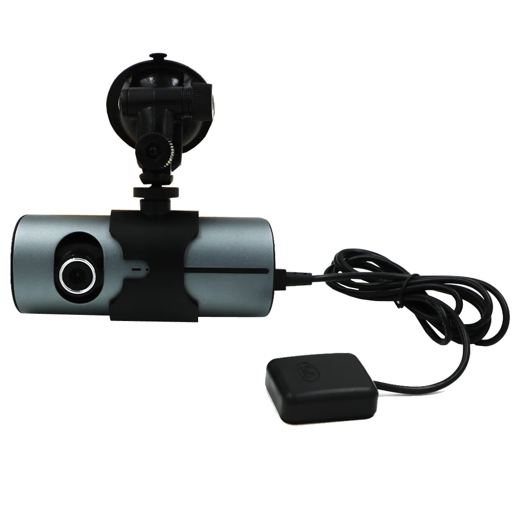 2.7" Dual Lens Dash Vehicle Camera Car DVR GPS Camera Video Recorder 140 Degree R300