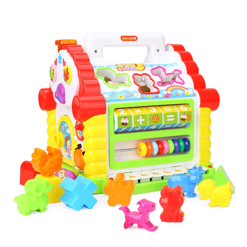 

Fun House Musical Electronic Geometric Blocks Sorting Learning Educational Toy Multifunctional Musical Toys Gifts For Kids