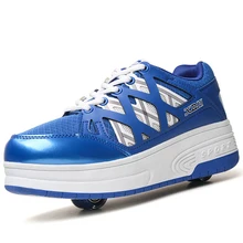 Fashion Children Roller Skate Sneakers Kids Invisible Pulley Sports Shoes LED Glowing Boys Girls Wheel Shoe Lights Toddler Shoe
