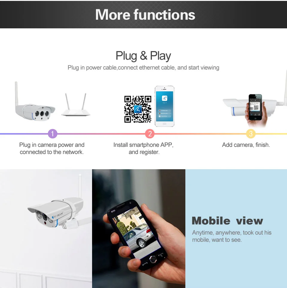 VStarcam C7816WIP, водонепроницаемая ip-камера, беспроводная, IR-Cut, Wifi, веб-камера, CCTV, для наружного наблюдения, для безопасности, видео камера, видимая, TF