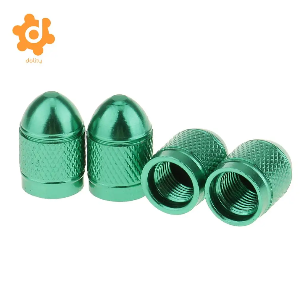 dolity 8 Pieces Red Green Aluminum Bullet Tire Valve Stem Air Port Cover Cap