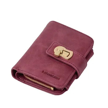 

Women Fashion Genuine Leather Purse Brand Design Lady Zipper Wallets With Coin Pocket Card Holder