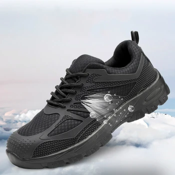 

men large size fashion steel toe cap work safety shoes anti-pierce worker shoe security boots chaussure securite travail homme