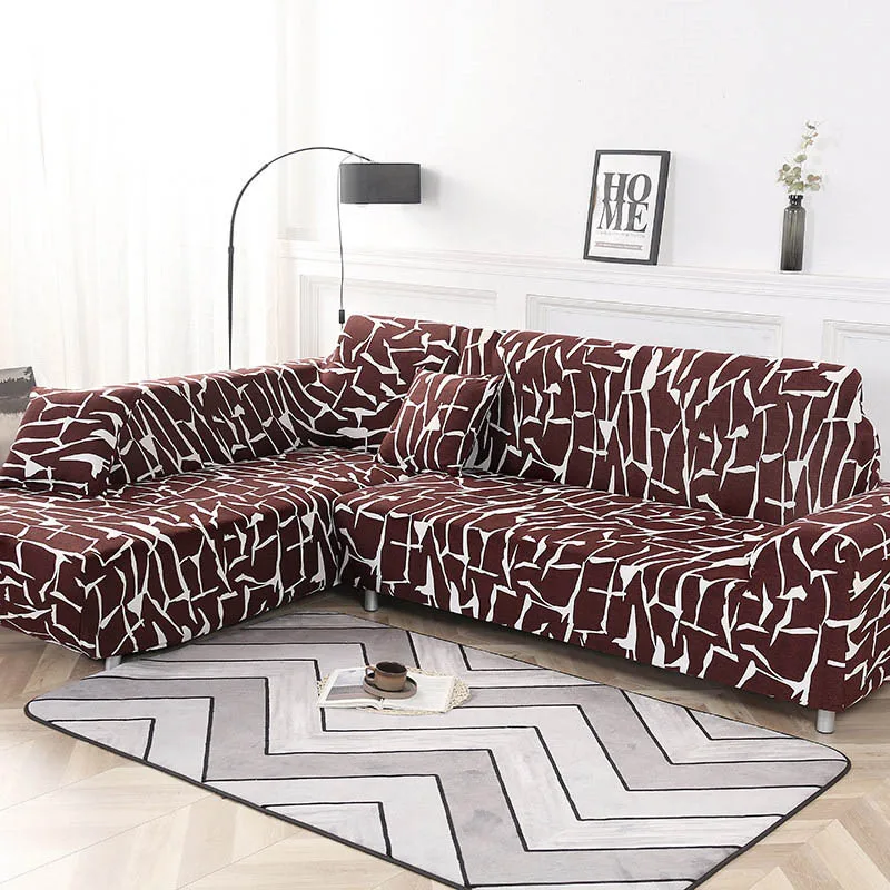 Chaise Longue Sofa Elastic Couch Cover funda cubre sofa Sofa Covers for Living Room(Must Order 2pieces) to fit for Corner Sofa