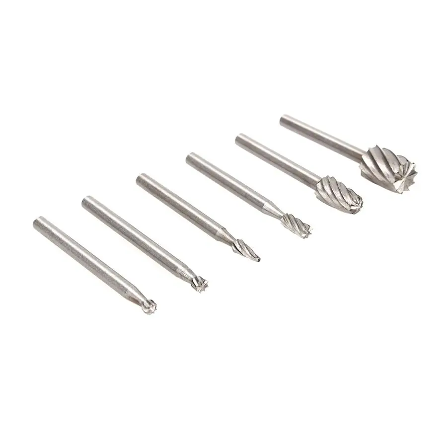 6pcs 1/8" Points 3.17mm 8mm Mini Shank HSS Router Bits Files Fits