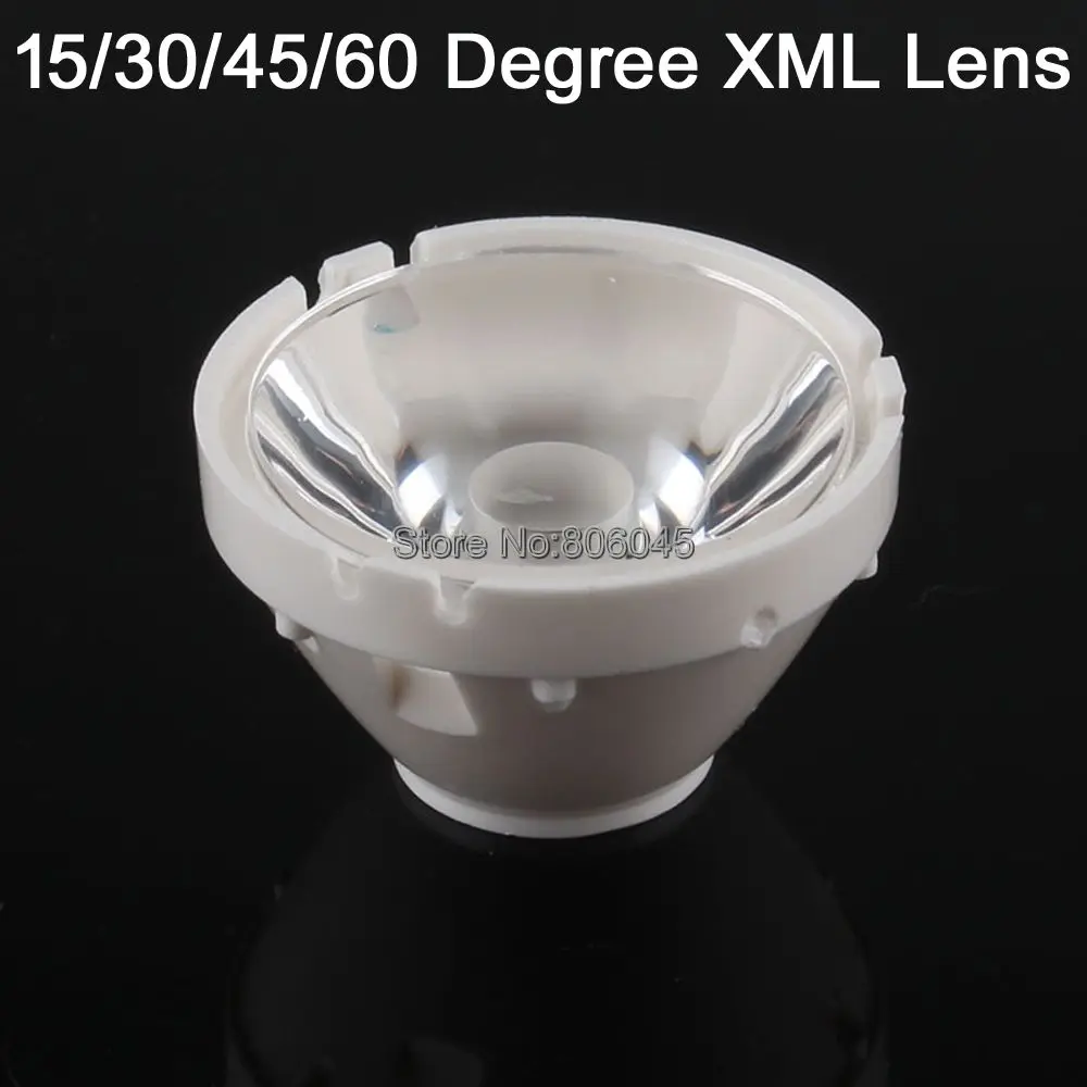 

10pcs 15 30 45 60 Degree LED LENS/Reflector Collimator Clear / Beaded Surface for CREE XML /XM-L / XML2 / XM-L2 LED Emitter Bead