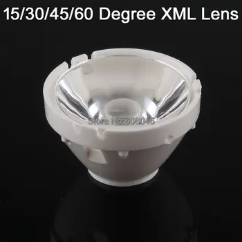 Картинка 10 шт. 15 30 45 60 градусов LED объектив/Отражатели коллиматорный Ясно/бисером поверхности для CREE XML/ xm-l/xml2/XM-L2 светодиодный излучатель бисера