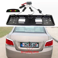 Kit Sensore di Parcheggio Auto Radar di Retromarcia Monitor di Sistema Europeo Targa della Macchina Fotografica di Fronte Retro Elettromagnetica 3 Sensori