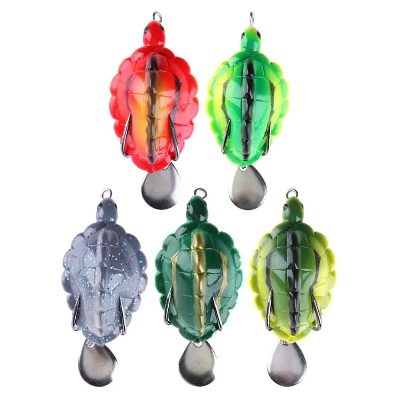 5.5cm Artificial Turtles Fishing Lures Vivid Soft Bait Spoon Sequins