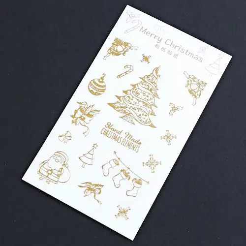 Рождественский Подарочный ярлык наклейки современный золотой Рождественский дизайн 8 Узор для Счастливого Рождества праздничные подарочные пакеты вечерние принадлежности - Цвет: A