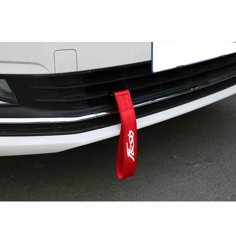 Нейлоновый буксирный трос автомобиль декоративная веревка гоночный Универсальный буксировочное кольцо ремень для Ford Fiesta