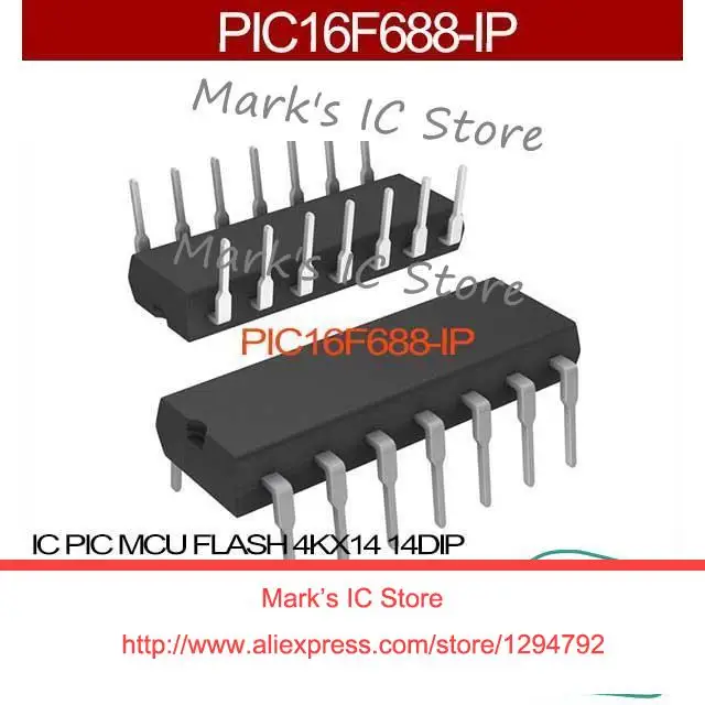 PIC16F688-IP IC PIC MCU FLASH 4KX14 14DIP PIC16F688 16F68 PIC16F68 16F688 PIC16F | Электронные компоненты и