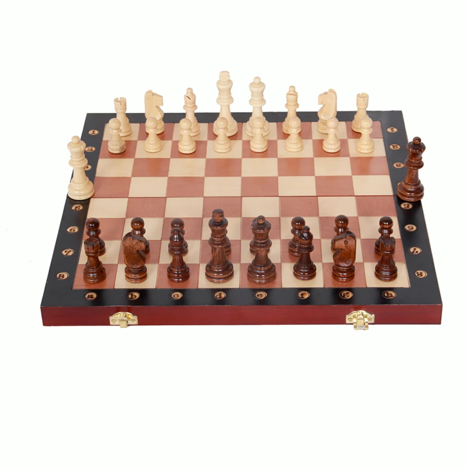 

New Chess Set of Wooden Chess Board Chess Pieces Family Games Traditional Games Wooden Folding Upscale Chess Board Games for fun