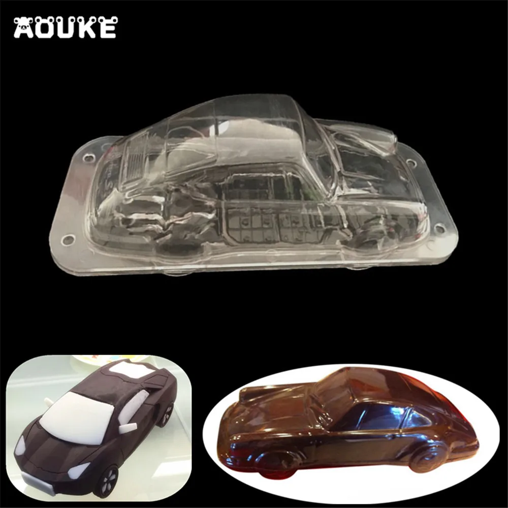 

New 3D Car/Automobile Shape Chocolate Mold Making Pastry Candy Tools Dessert Transparent Plastic Molds DIY Cake Decoration Mould