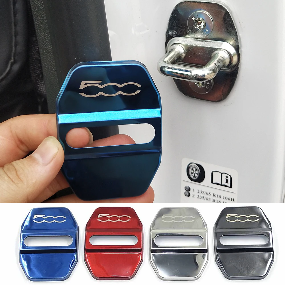 

Auto Door Lock Cover Car Styling Case For Fiat 500 500L 500S Car Emblems Accessories Car-Styling 4pcs/lot