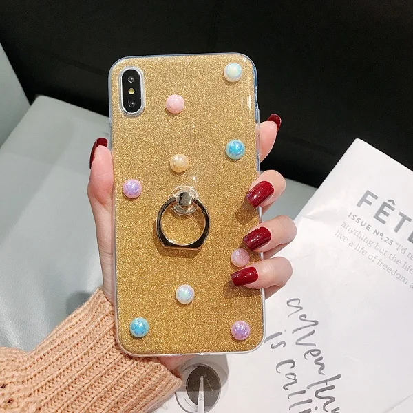 For huawei mate 20 pro case TPU Silicone Transparent Shell Flash Glitter Powder Ring Stent Luxury for lite | Мобильные телефоны и