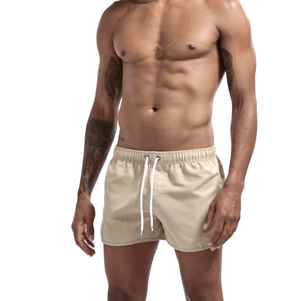 Мужская одежда для плавания, мужские плавки, мужские плавки, Maillot De Bain Homme, купальный костюм, бермуды, пляжная одежда для серфинга, мужские пляжные шорты, M-XXL - Цвет: Khaki