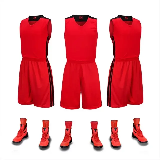 Men's blank basketball jerseys men plain basketball sets adult