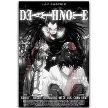 Плакат с надписью "Death Note", популярное классическое аниме L and Night God, домашний декор, плакат 30x45 см, 60x90 см, принт, Настенный декор