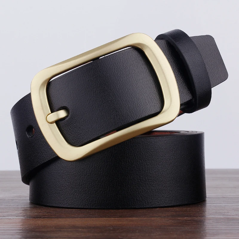 

Men's Belts Luxury Pin Buckle Genune Leather Strap Black Brown for Mens Belt Designers Brand Alloy Buckle