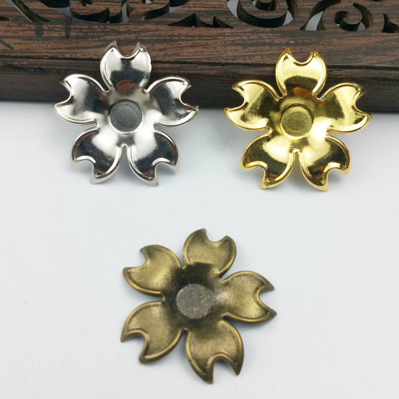 

20pcs 24mm Filigree flower Wraps Metal Charms For Embellishment Scrapbook DIY Jewelry Metal Craft Wraps Box decoration