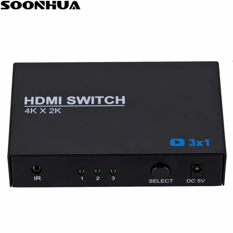 SOONHUA 4 К * 2 К HDMI Splitter 3 Порты и разъёмы HDMI коммутатор 1080 P Мульти Переключатель коммутатор адаптер для xbox 360 PS3 PS4 Android HDTV