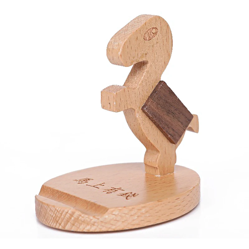 

Wood Multi-function Mobile Phone Holder Small Trojan Mobile Phone Bracket Trojan Horse Creative Mobile Phone Placement Rack Gift