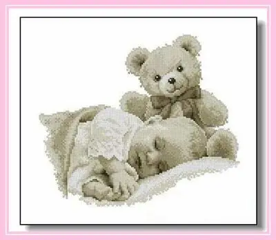 

Needlework 11CT 14CT 16CT 18CT Cross Stitch, DIY Count Cross Stitch, Embroidery Set, The teddy bear of the baby