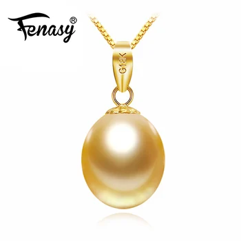 

FENASY 18K Gold Peandant Pearl Jewelry Necklaces & Pendant For Lovers Brand Party Pearl Pendants Send S925 Silver Necklaces