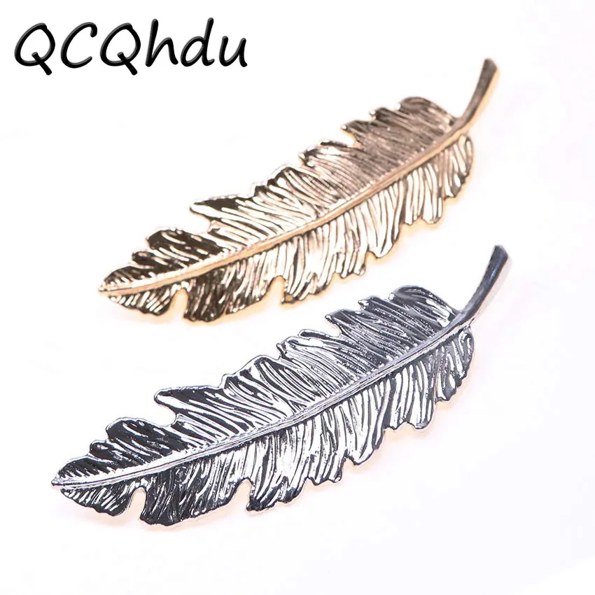 

1PC Fashion Metal Feather Barrettes Bride Hairwear Women Leaf Hairgrips Wedding Party Hair Jewelry