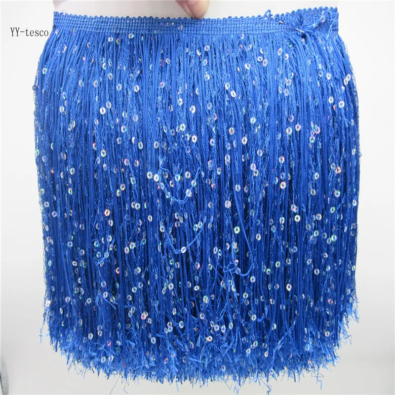 1 Yards 20CM Long Lace Fringe Trim Tassel Royal blue Fringe Trimming