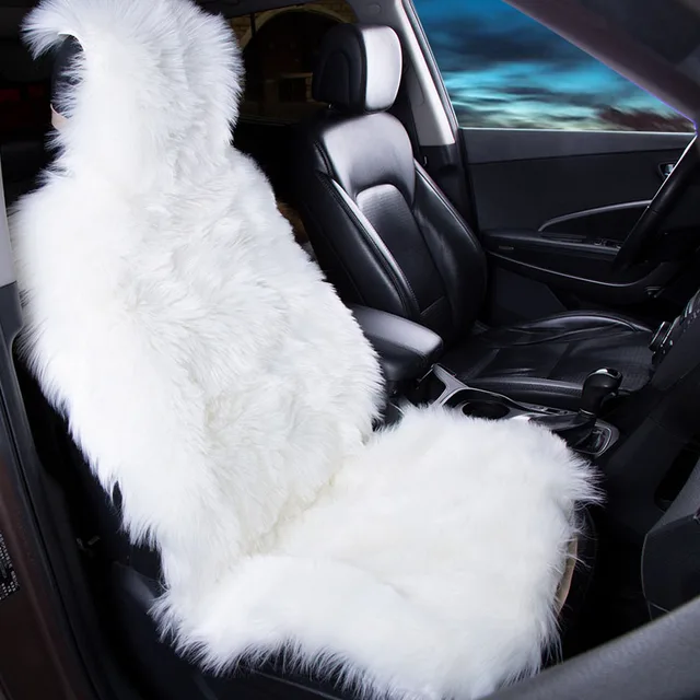 1 Piece Long Faux Fur Seat Cover, Universal Artificial Plush Car Seat