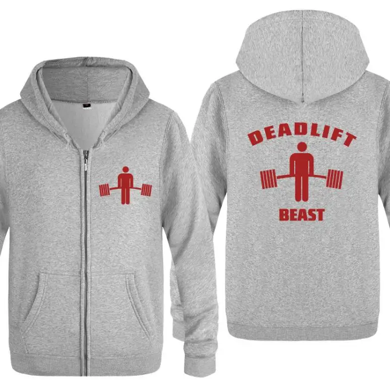 15 Мужские толстовки на молнии Deadlift Beast Бодибилдинг мужские s толстовка флис с длинным рукавом мужская куртка пальто Свитшот спортивный костюм - Цвет: 15