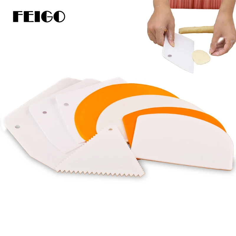 Кухонный скребок для выпечки FEIGO нестандартный Зубчатый торта DIY Круглый