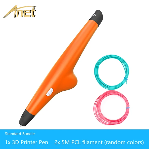 Orange Pen add 2 PCL Anet 3D Ручка для принтера с USB кабелем для передачи данных, поддержка 1,75 мм, PCL нити, умные 3d ручки для рисования, 3d Ручка, заправка нити для детей, pen3d - Цвет: Orange Pen add 2 PCL